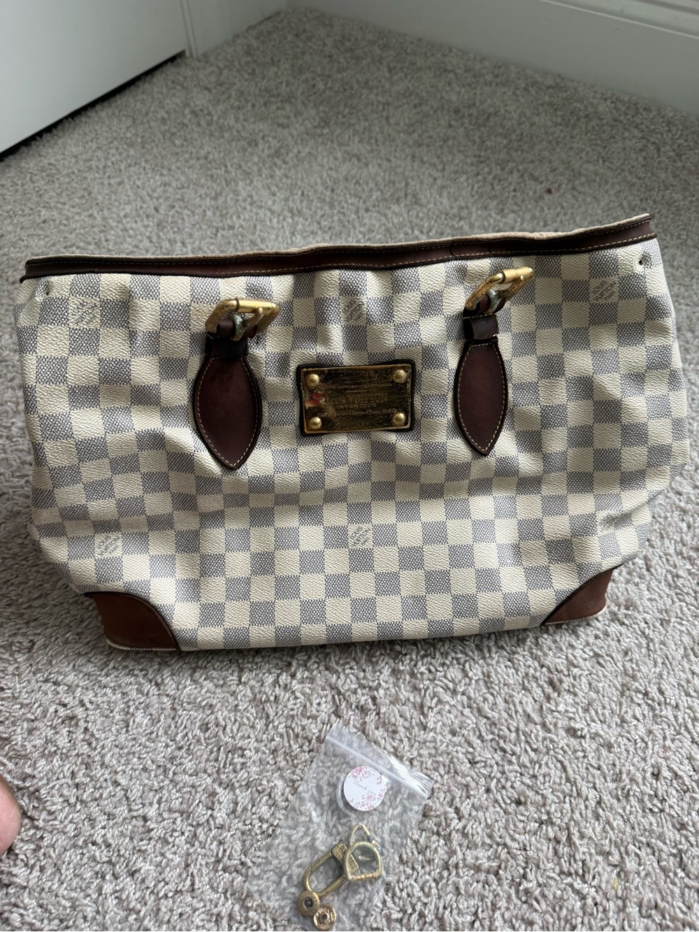 Louis Vuitton damier azur hampstead tote